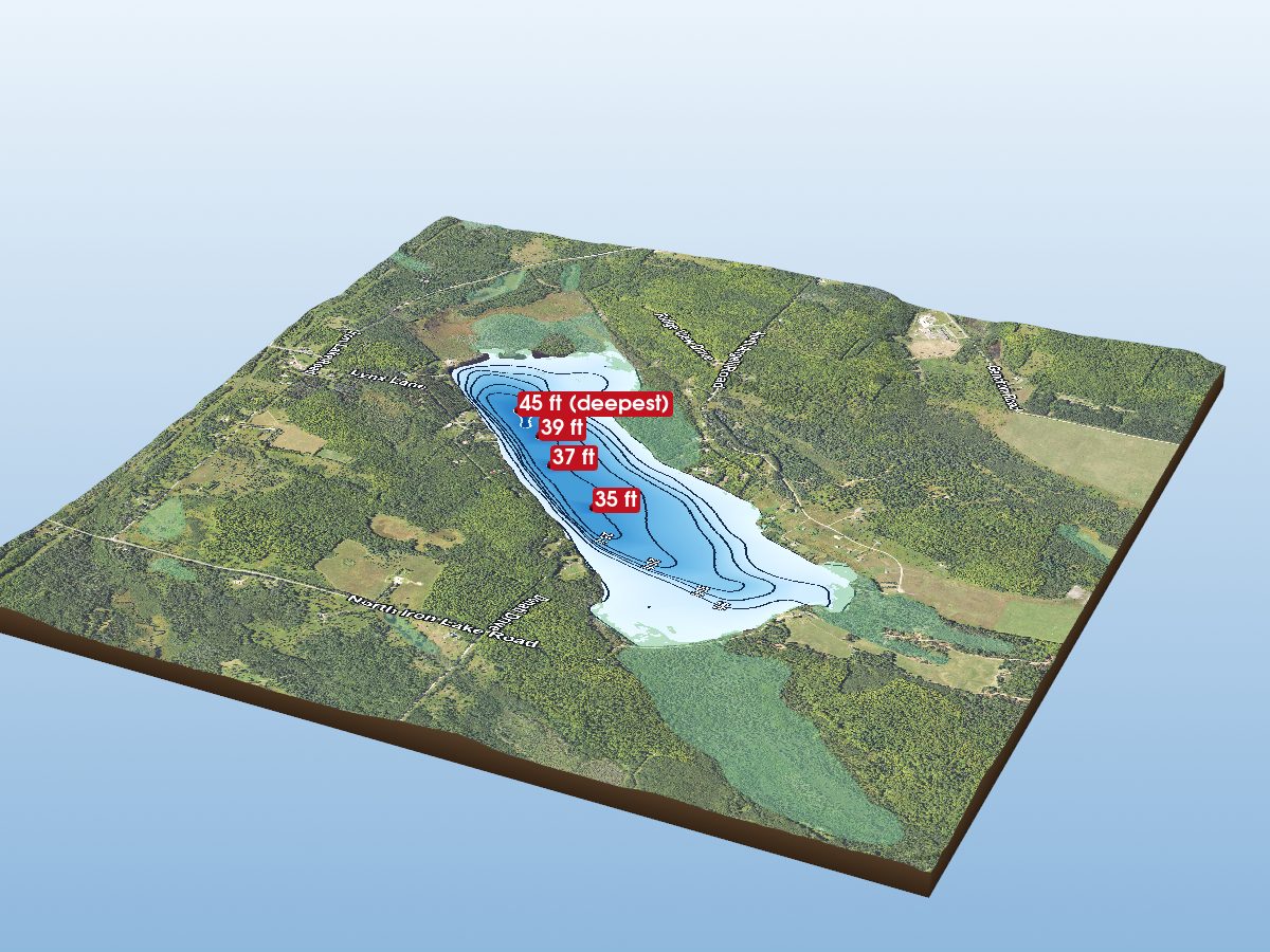Depth map of Iron Lake