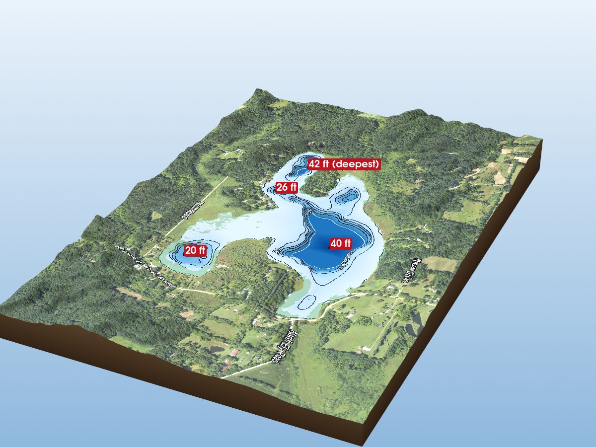 Depth map of Iron Mill Pond