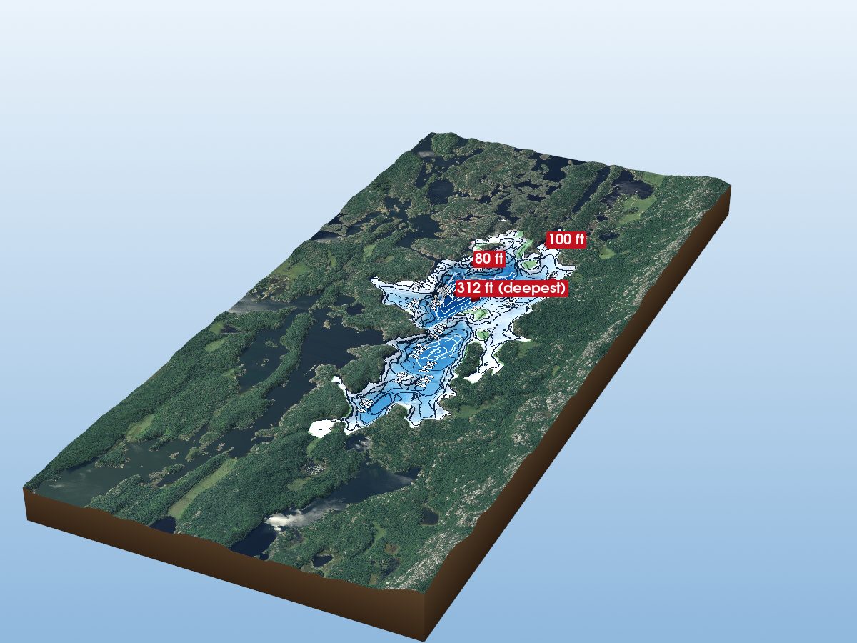 Depth map of Iroquois Bay