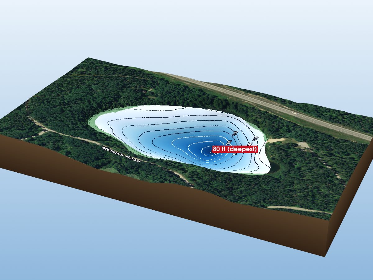 Depth map of Irrigation Lake