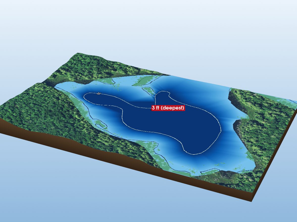 Depth map of Ishkuday Lake