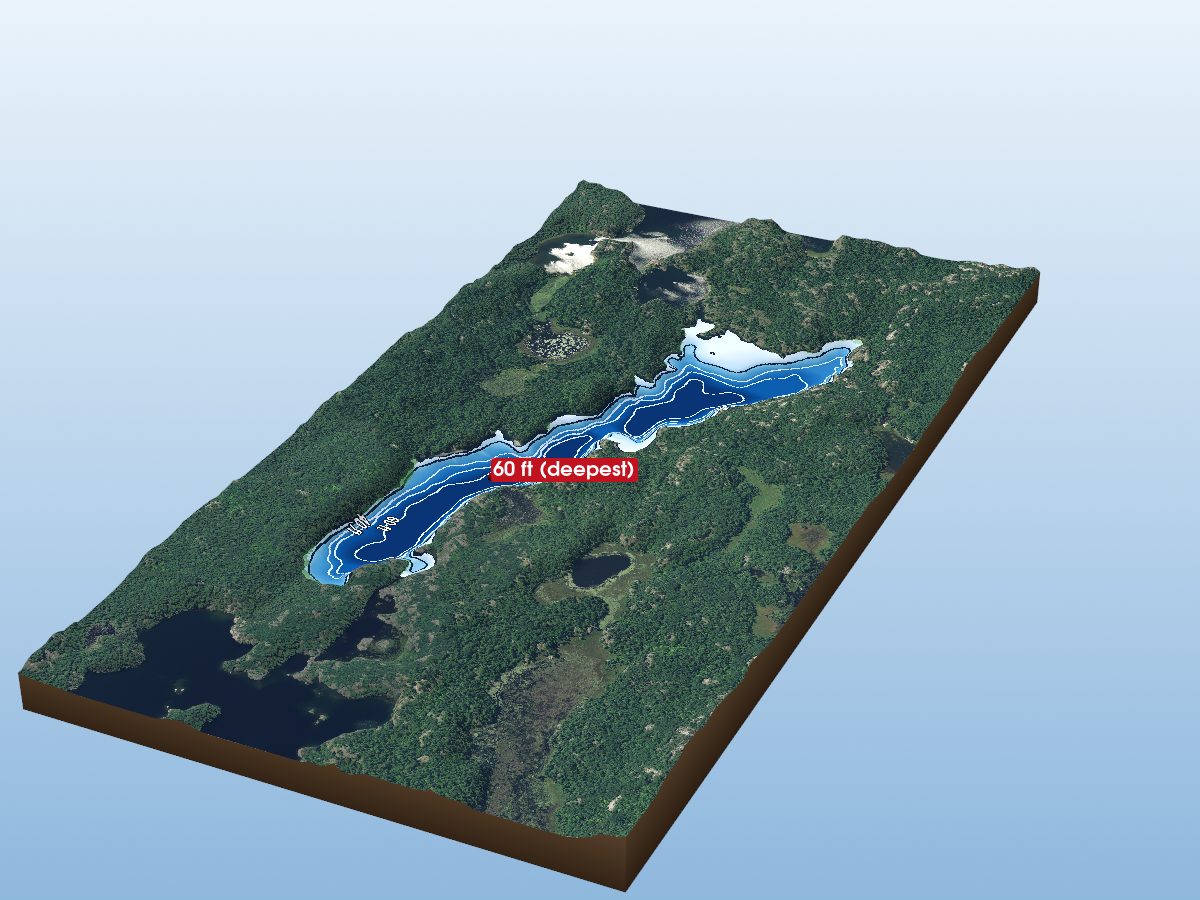 Depth map of Ishmael Lake