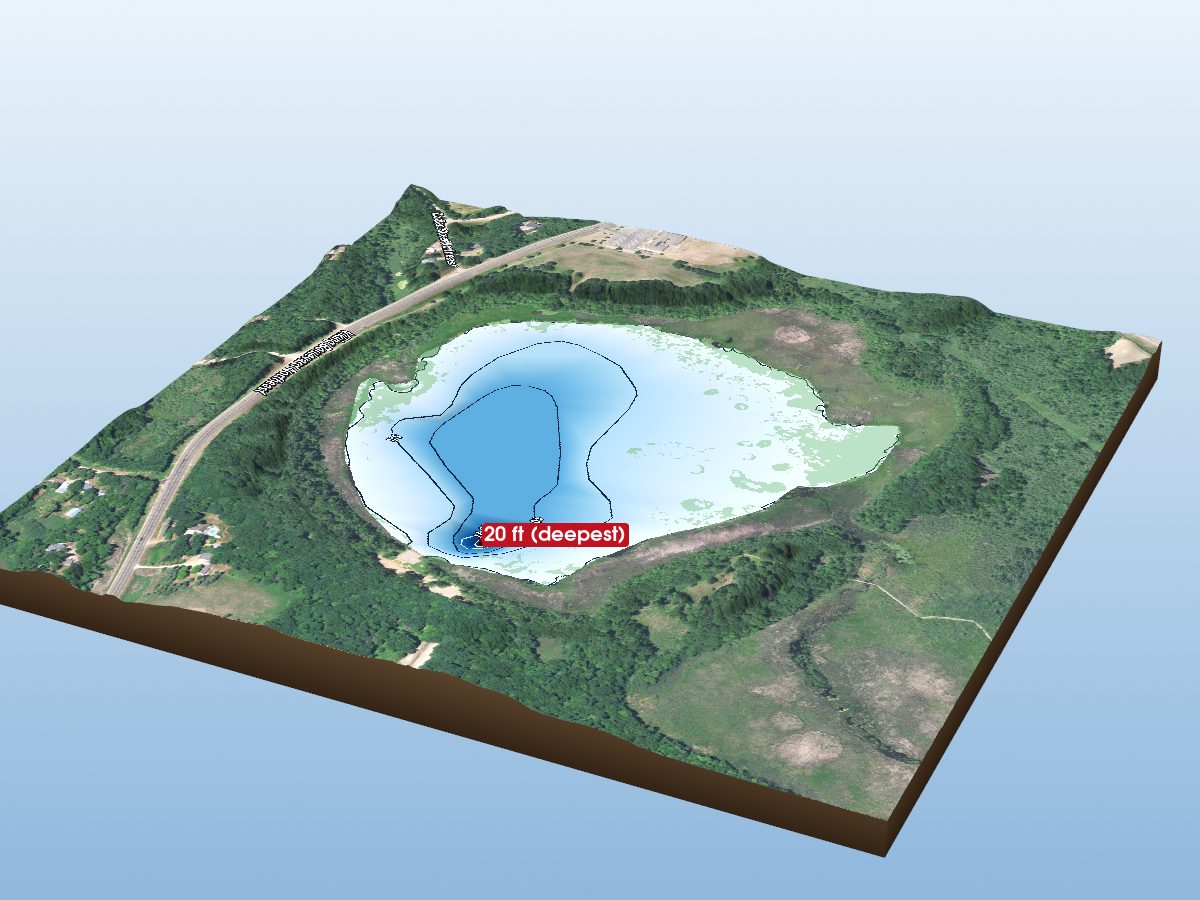 Depth map of Island Lake