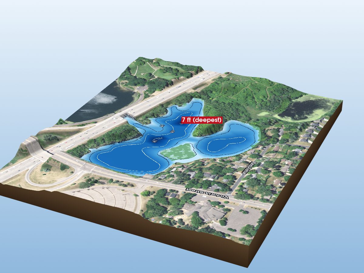 Depth map of Island Lake (Basin N.of I-694)