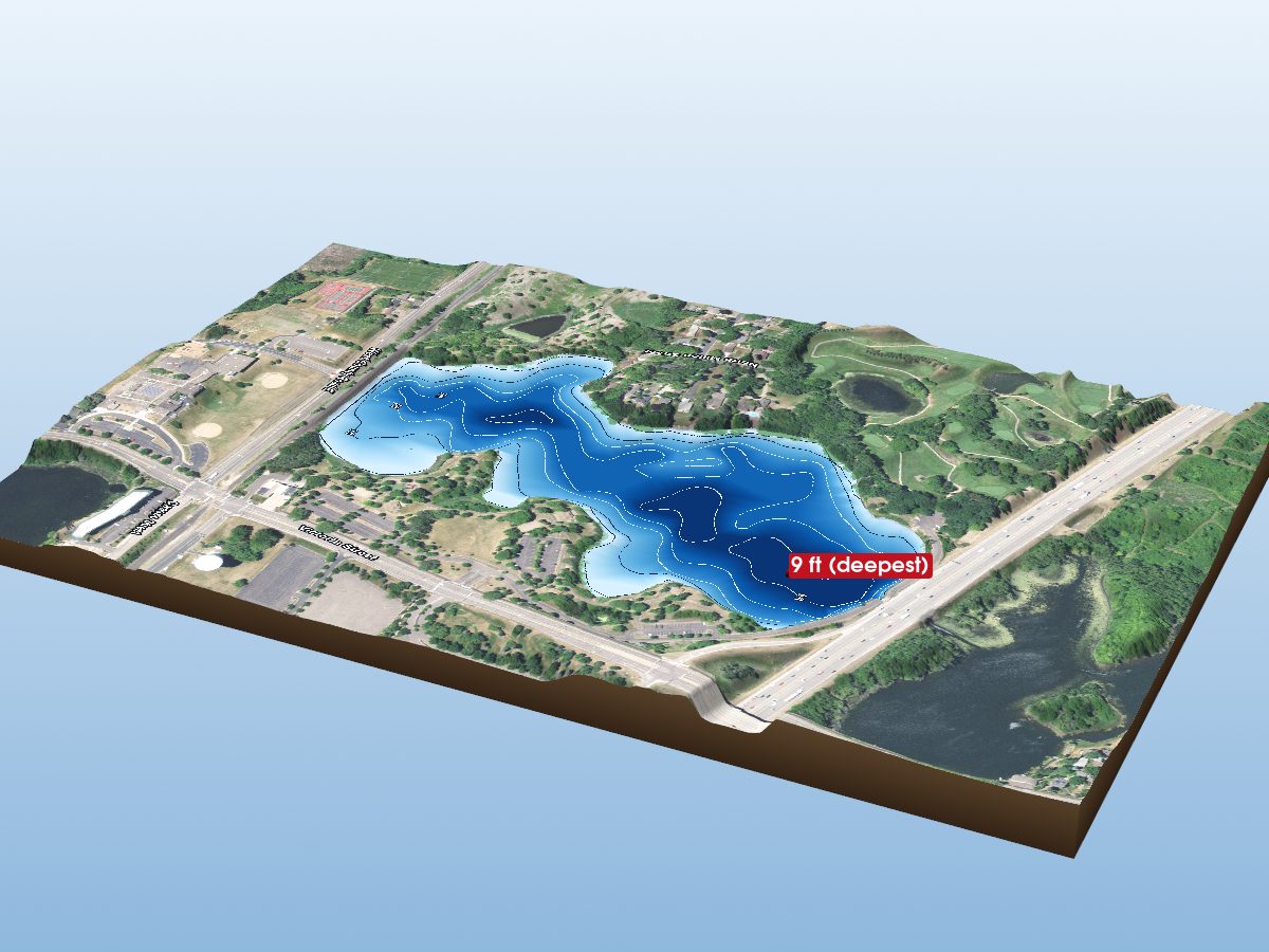 Depth map of Island Lake (Basin S.of I-694)