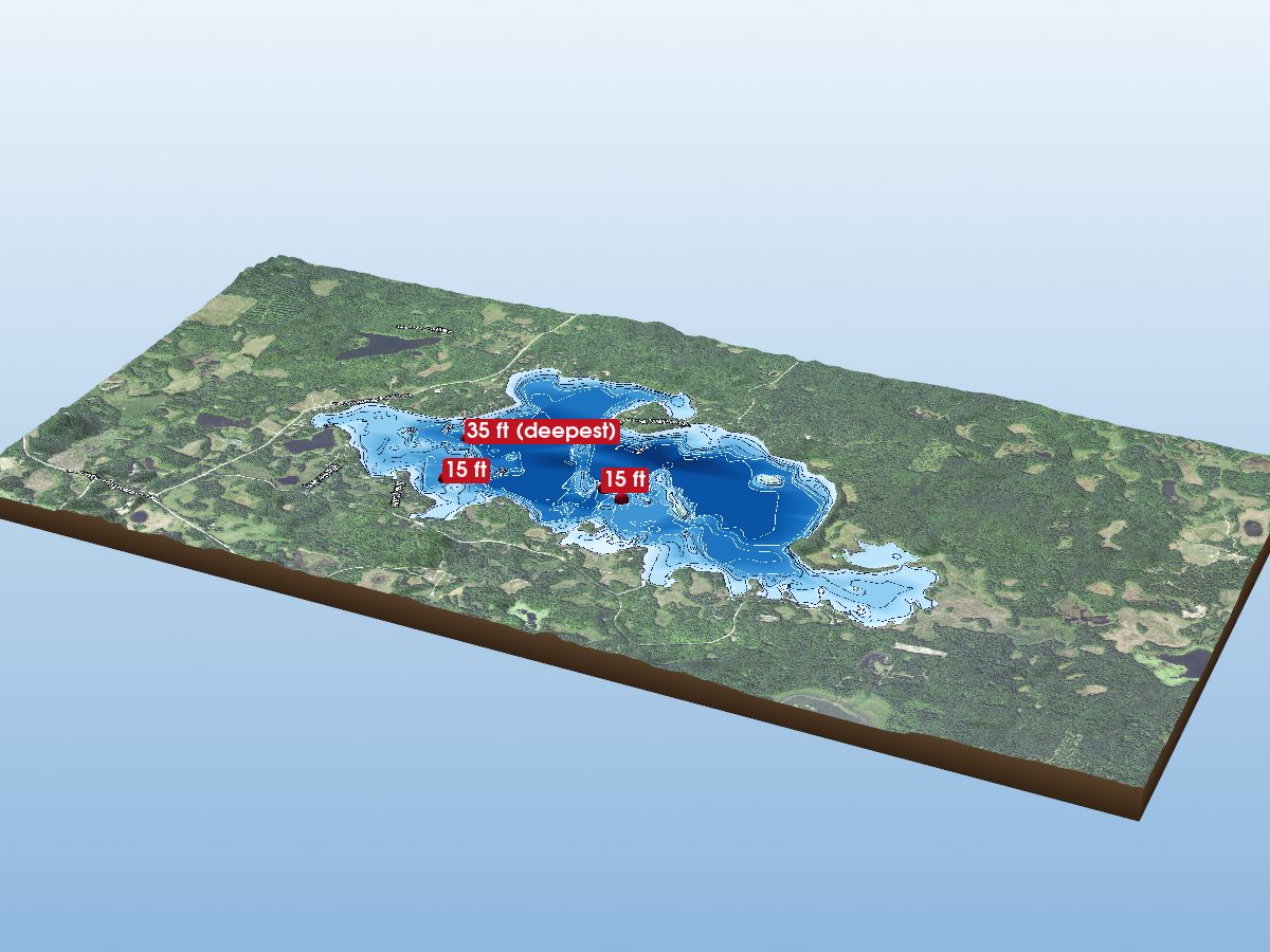 Depth map of Island Lake