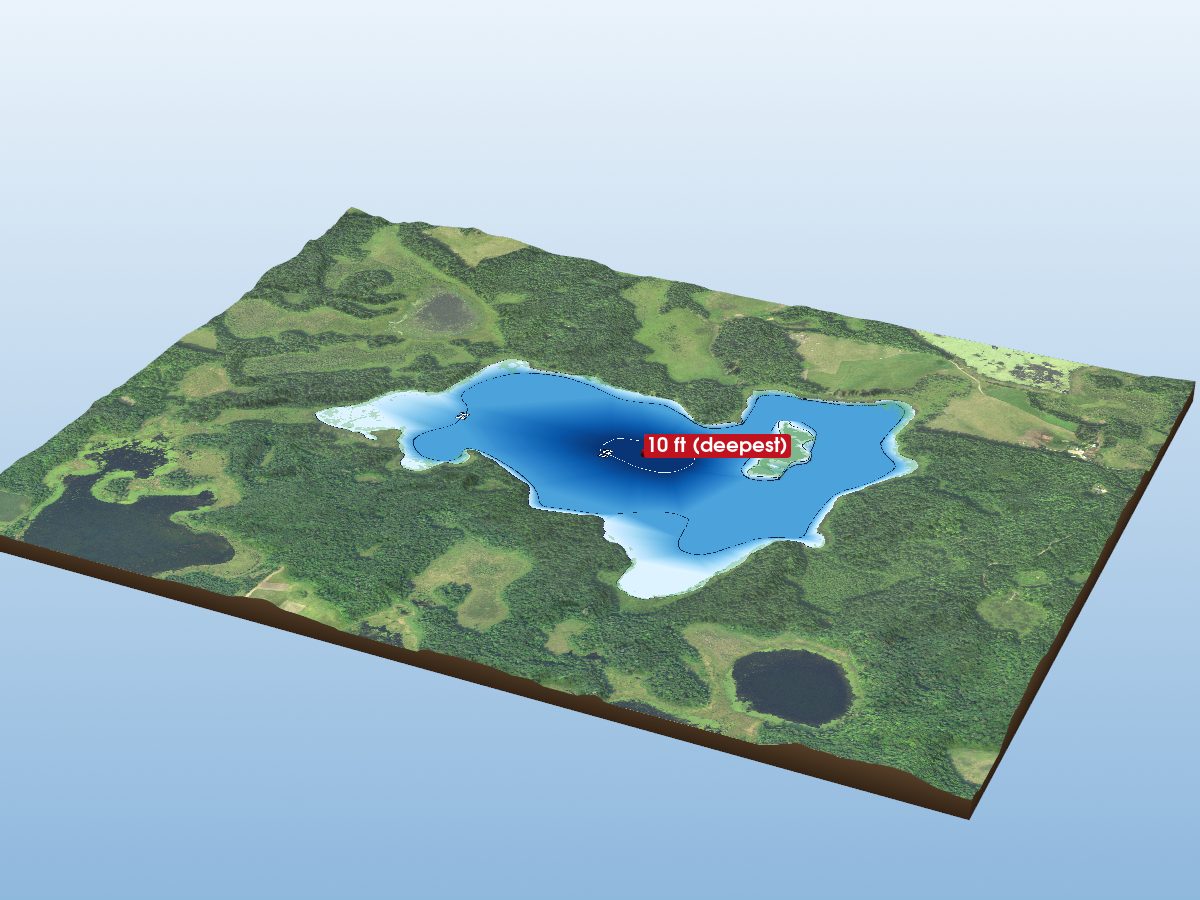 Depth map of Island Lake