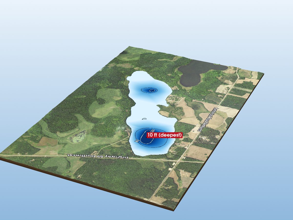 Depth map of Island Lake