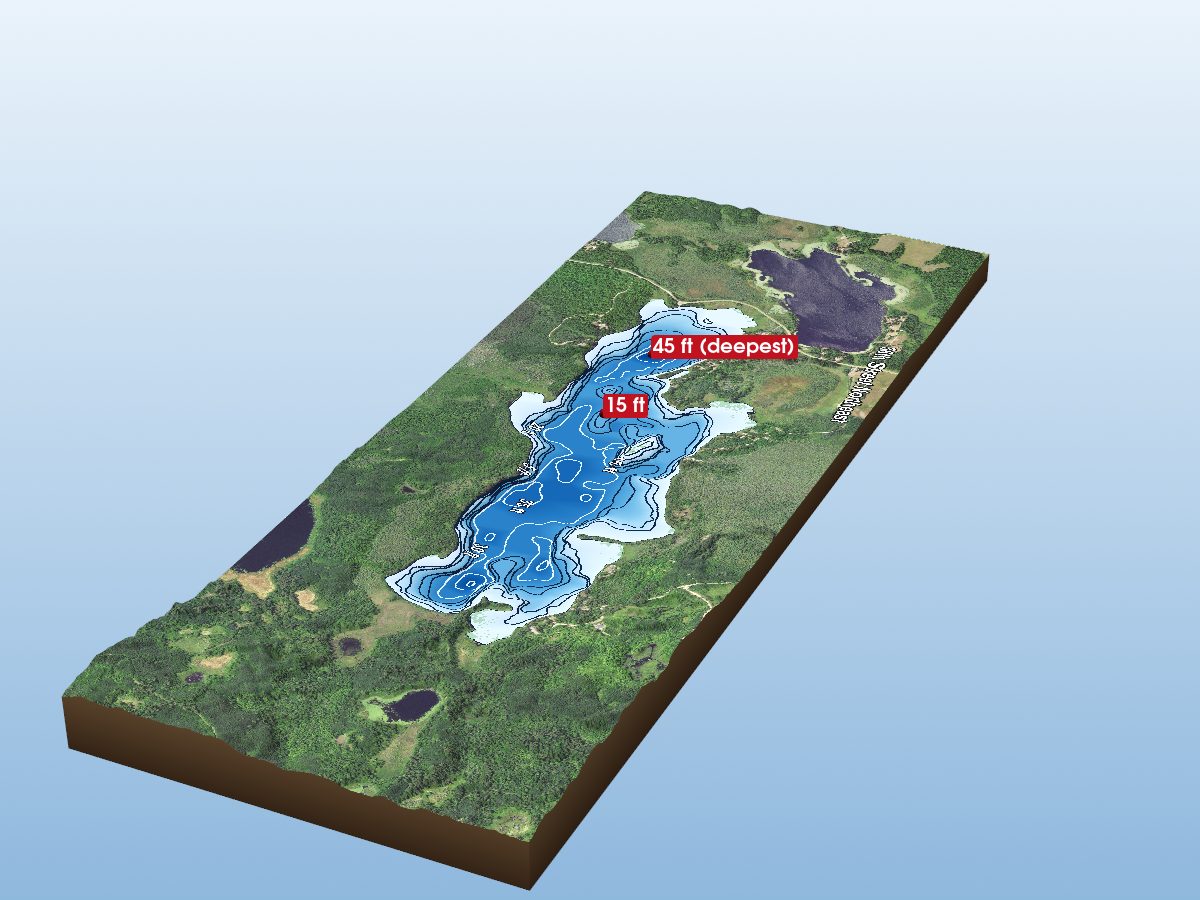 Depth map of Island Lake
