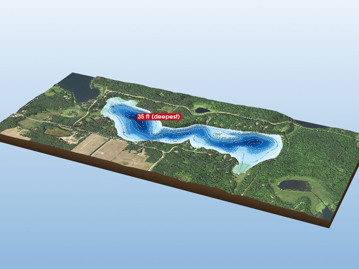 Depth map of Island Lake