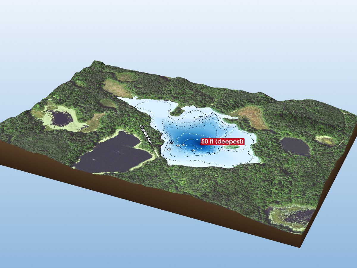 Depth map of Island Lake