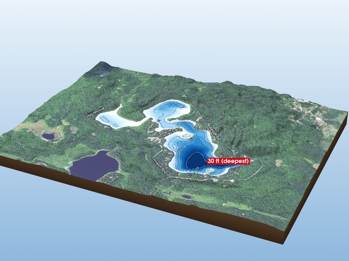 Depth map of Island Lake