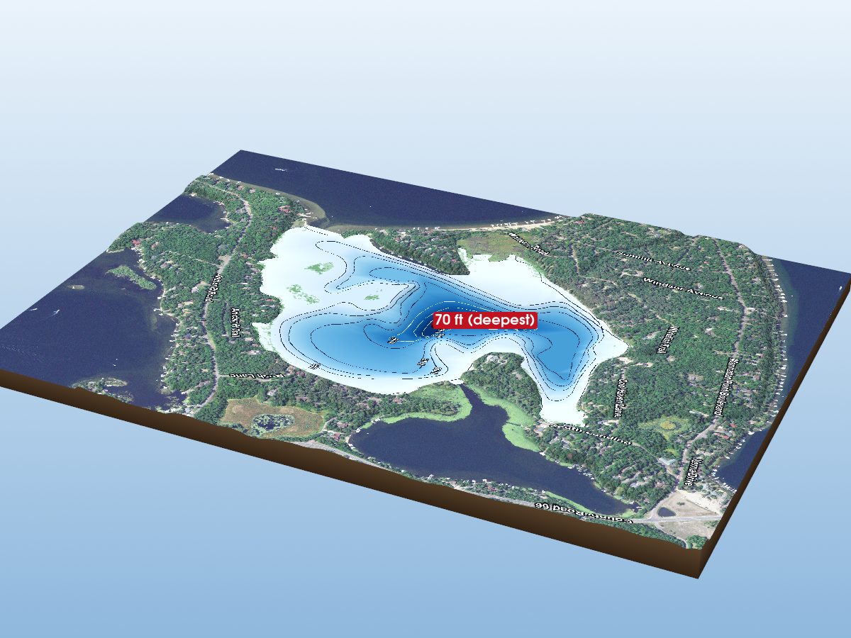 Depth map of Island Lake