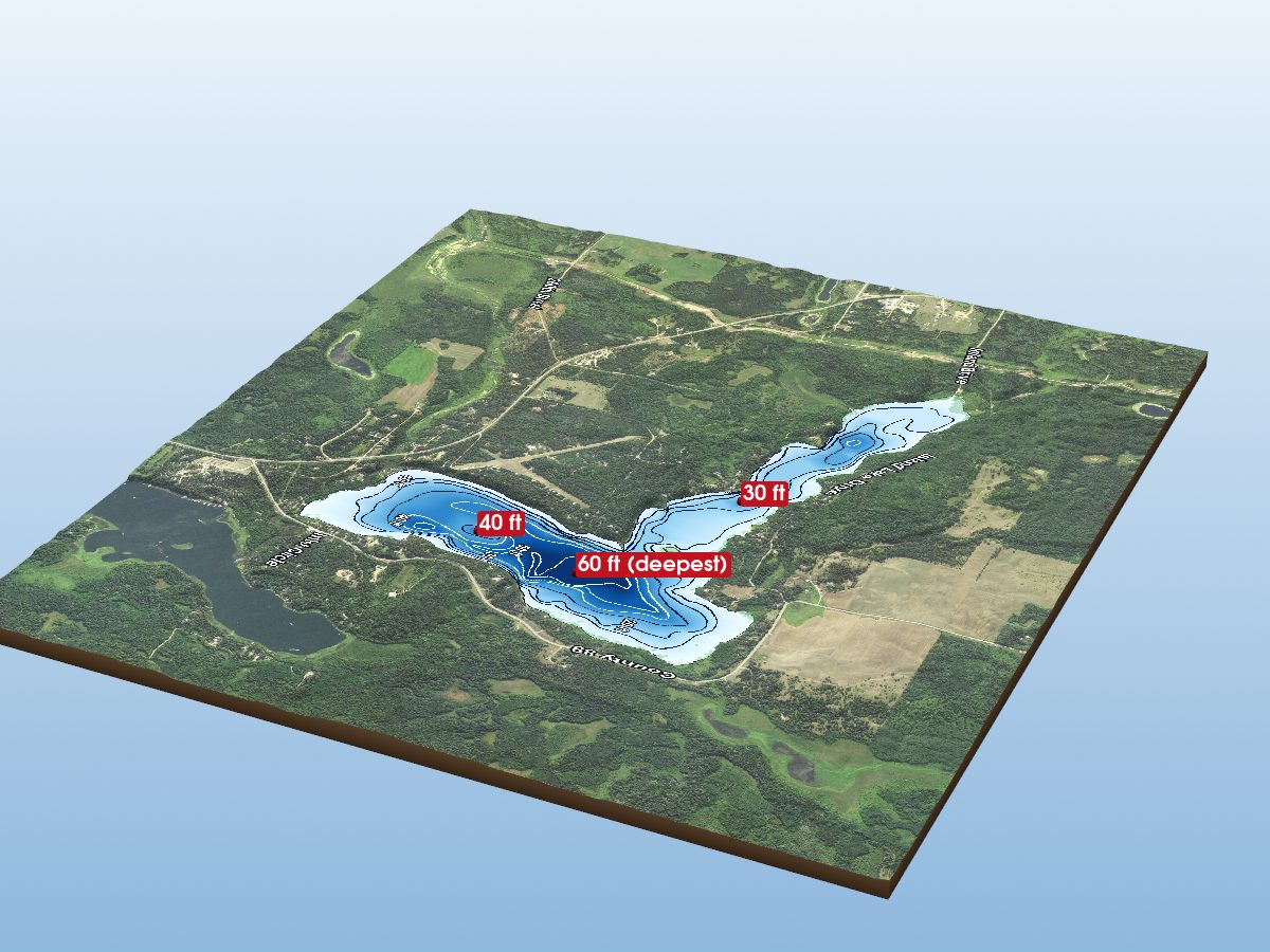 Depth map of Island Lake