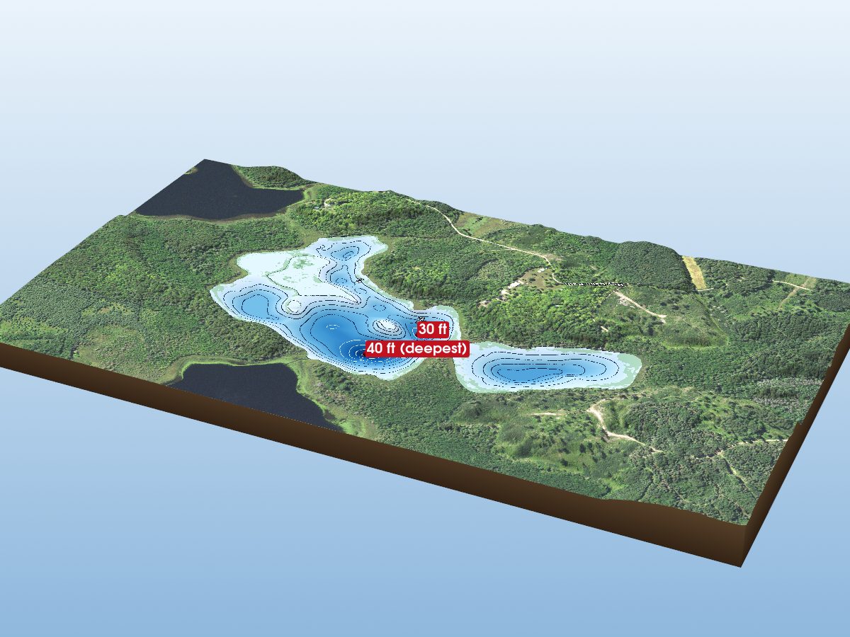 Depth map of Island Lake