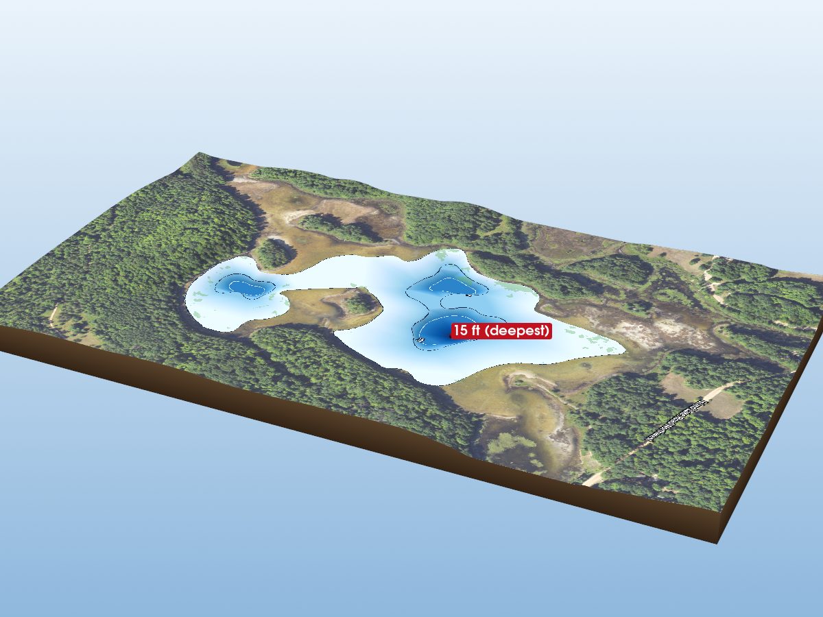 Depth map of Island Lake