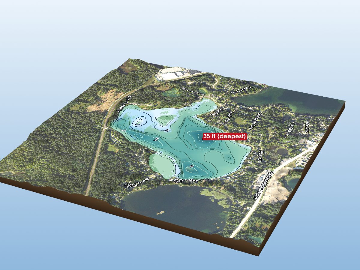 Depth map of Island Lake