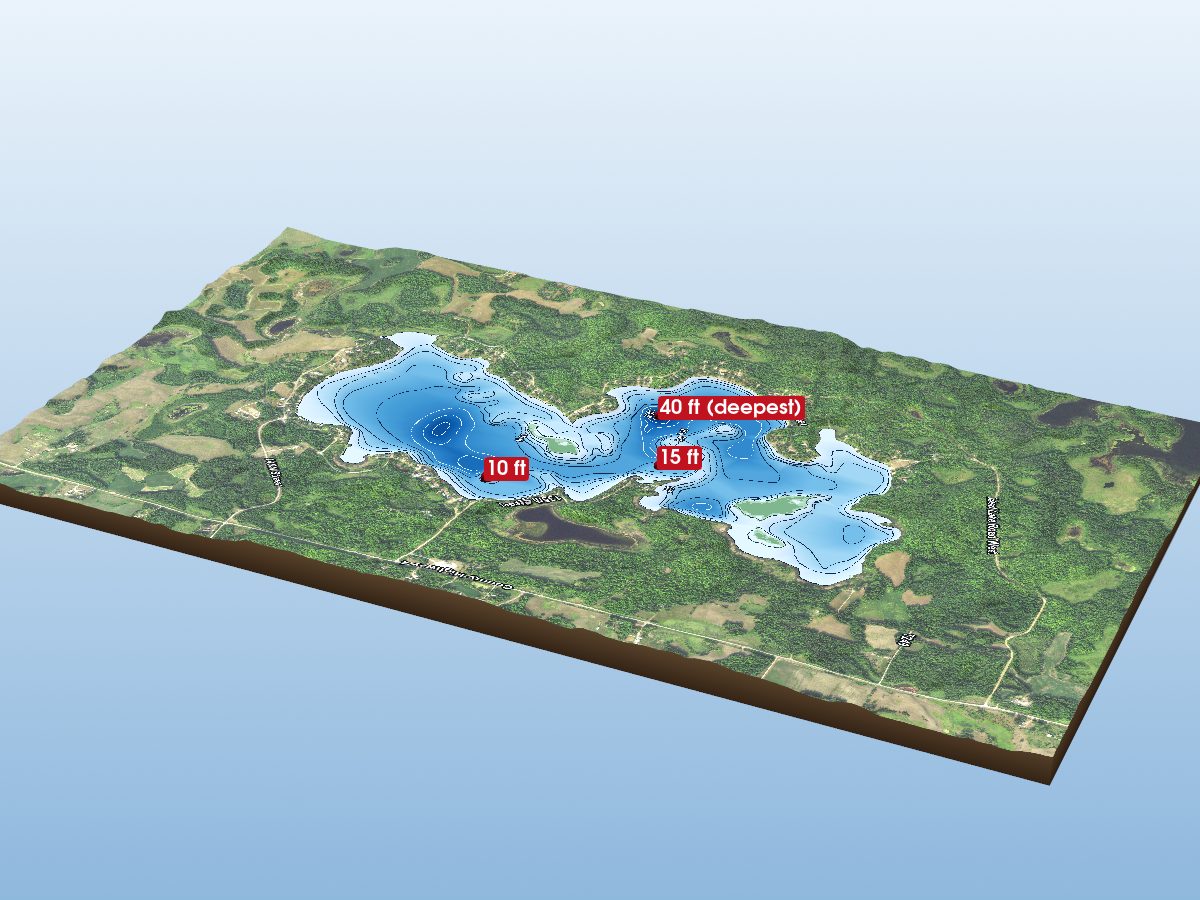 Depth map of Island Lake