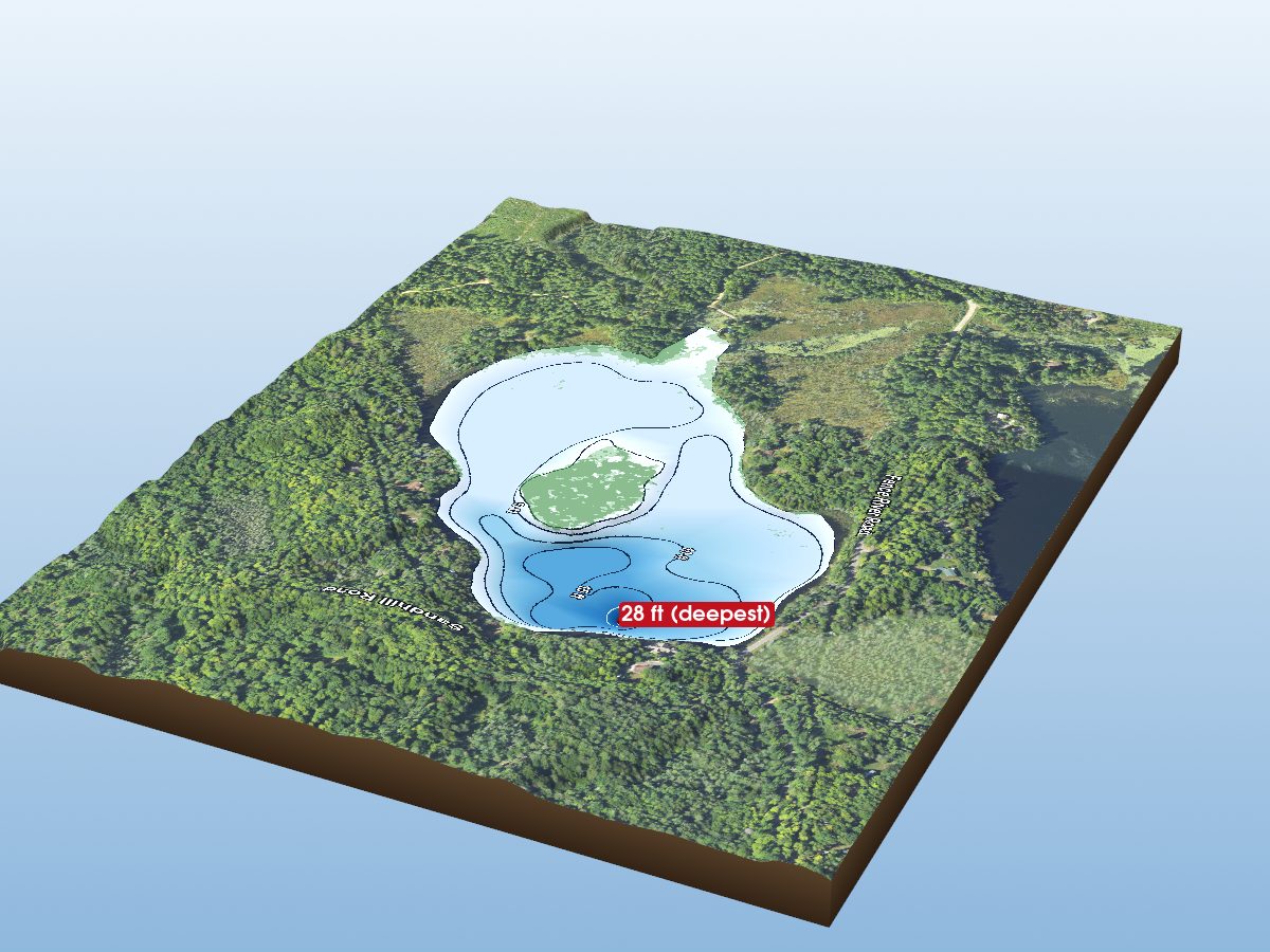 Depth map of Island Lake