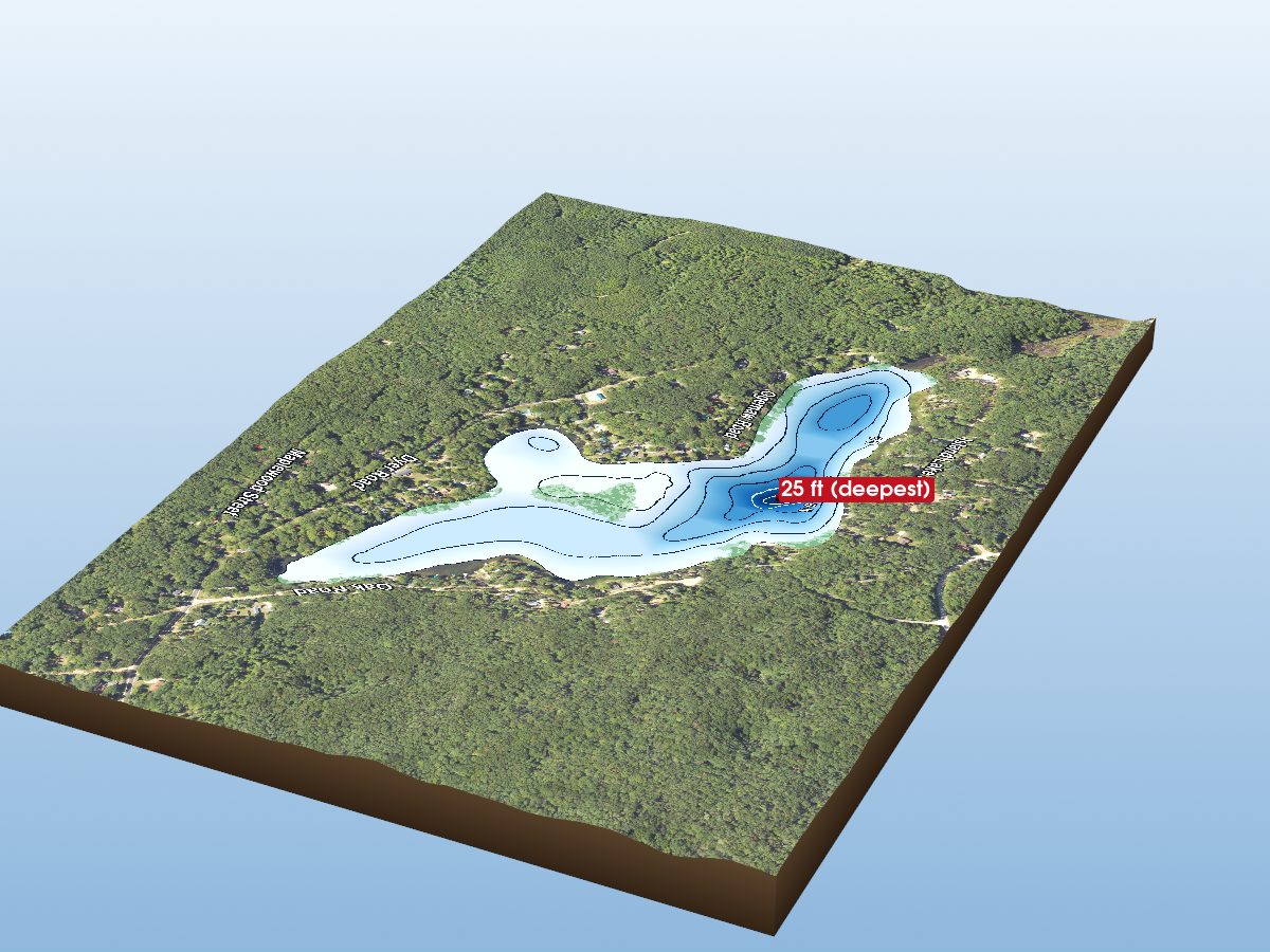 Depth map of Island Lake