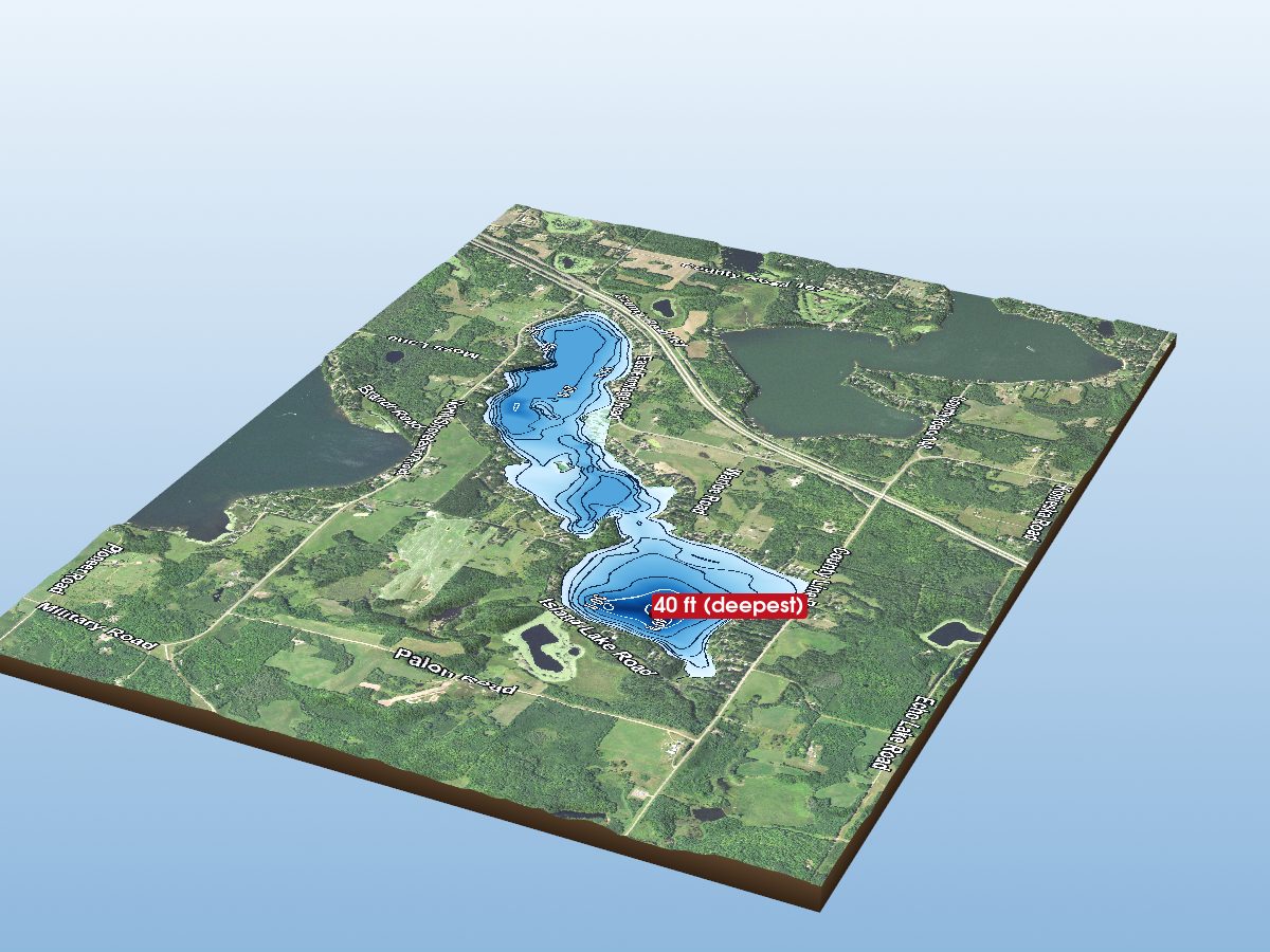 Depth map of Island Lake