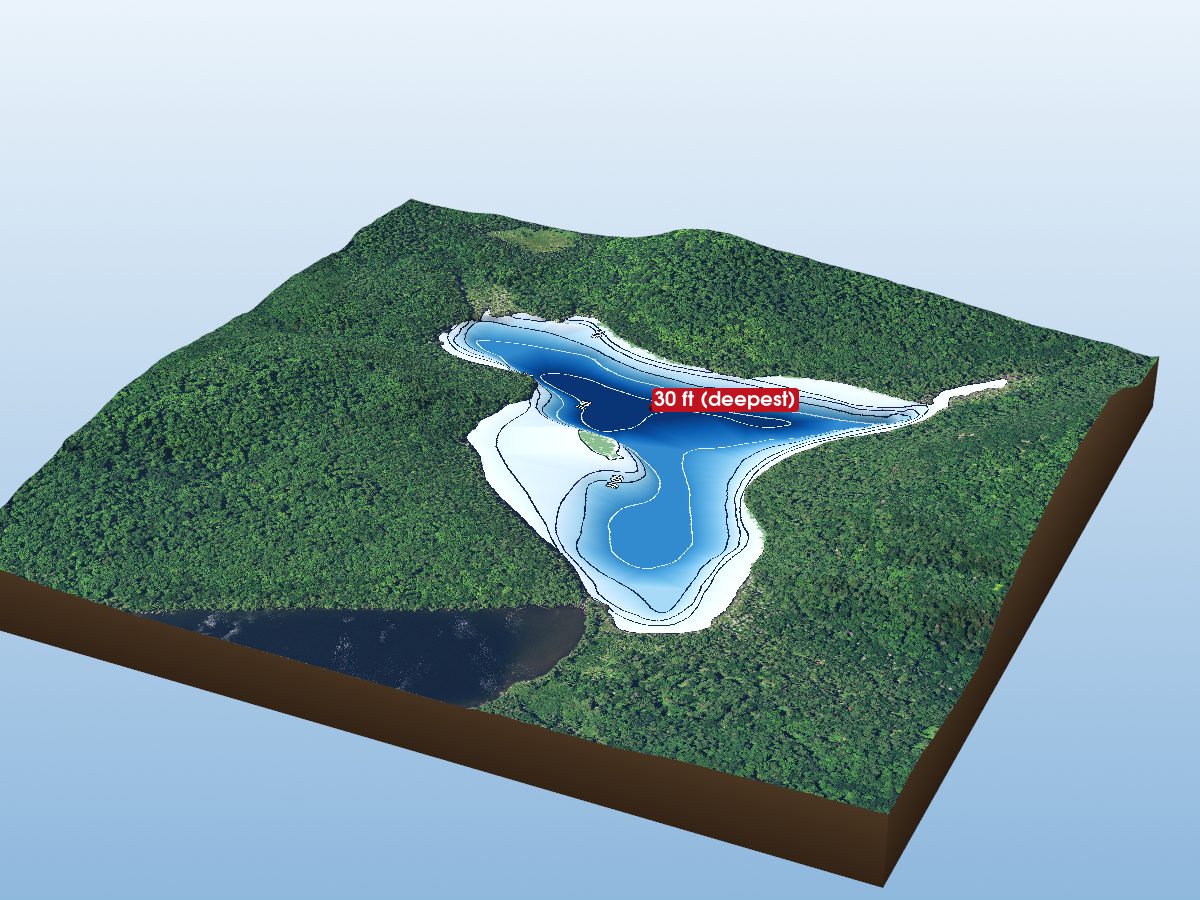 Depth map of Island Lake