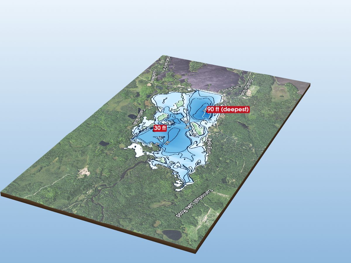 Depth map of Island Lake Reservoir (E.Basin)