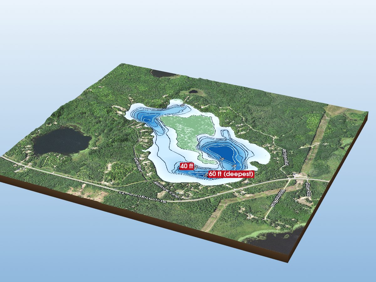 Depth map of Island Lake