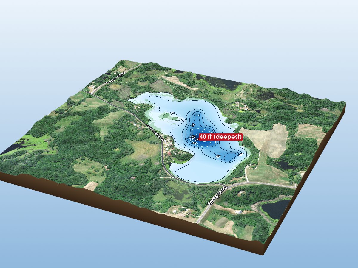 Depth map of Island Lake