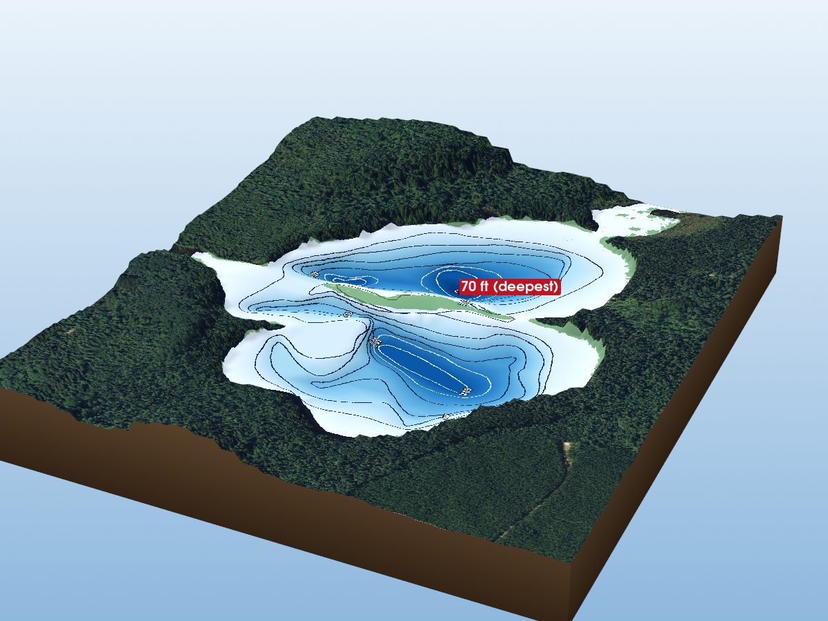Depth map of Island Lake
