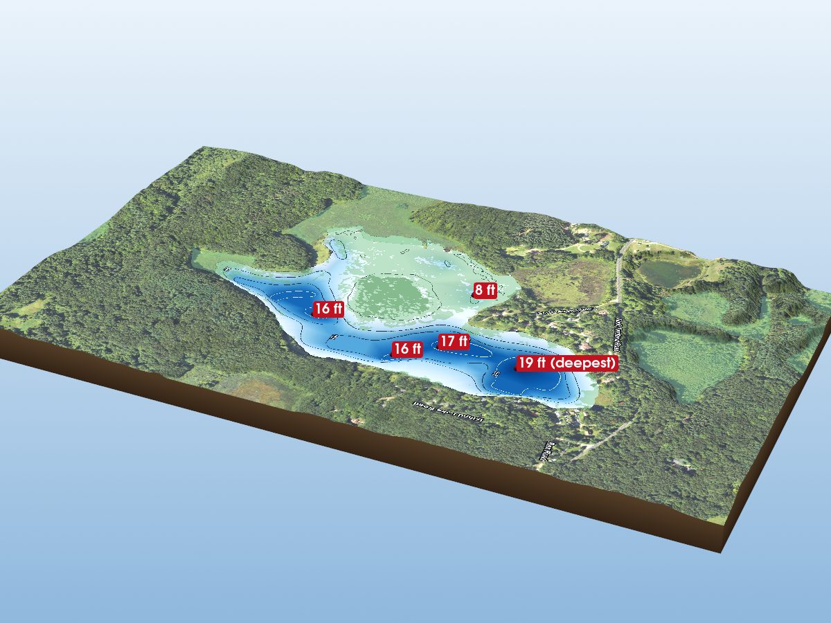 Depth map of Island Lake