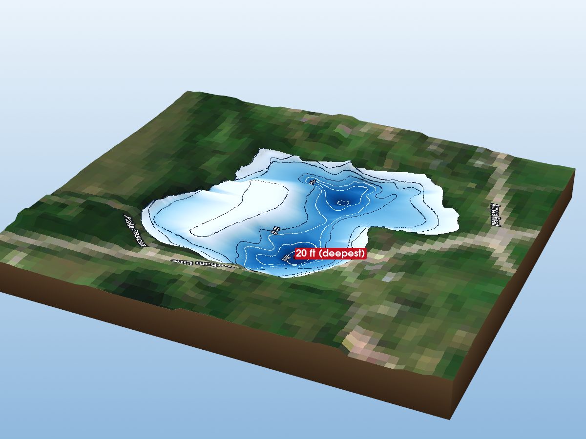 Depth map of Island Lake
