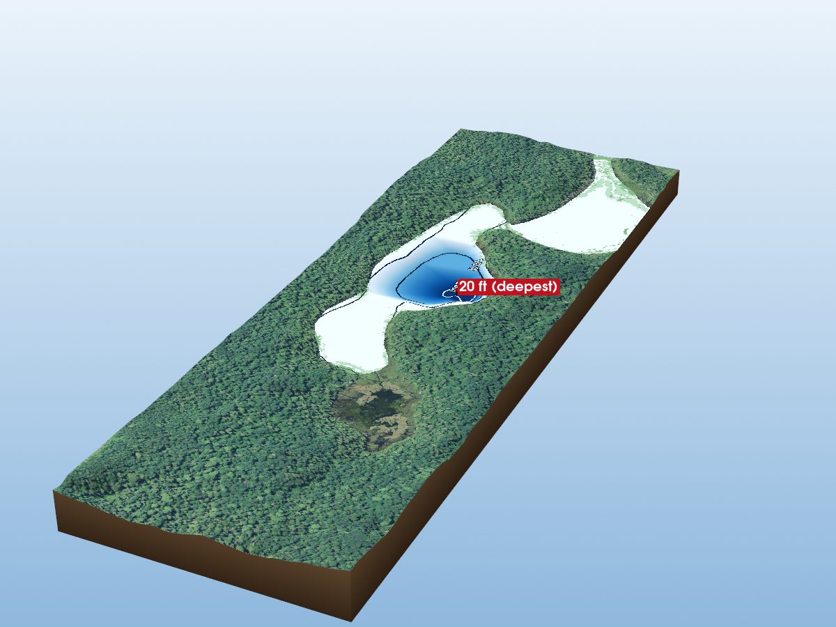 Depth map of Ivanhoe Lake 22