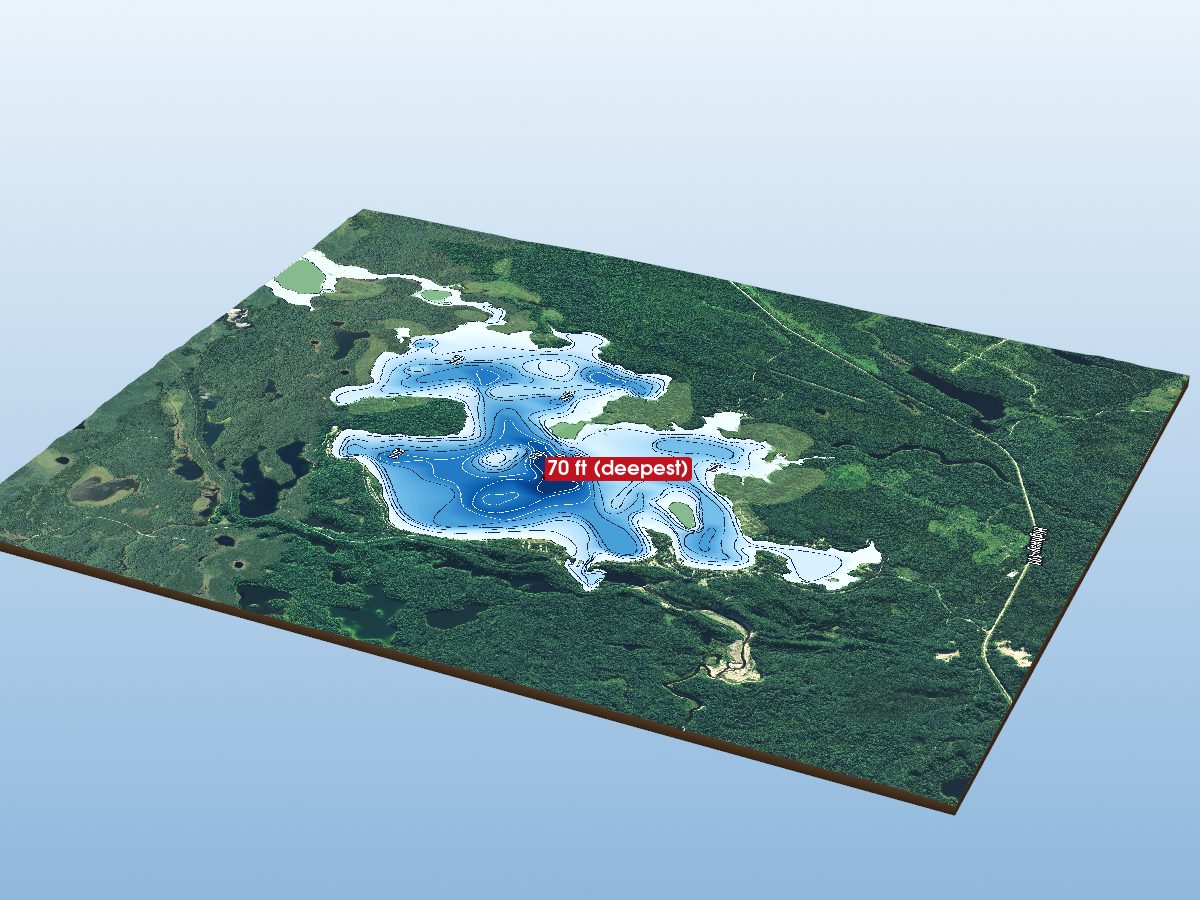 Depth map of Ivanhoe Lake