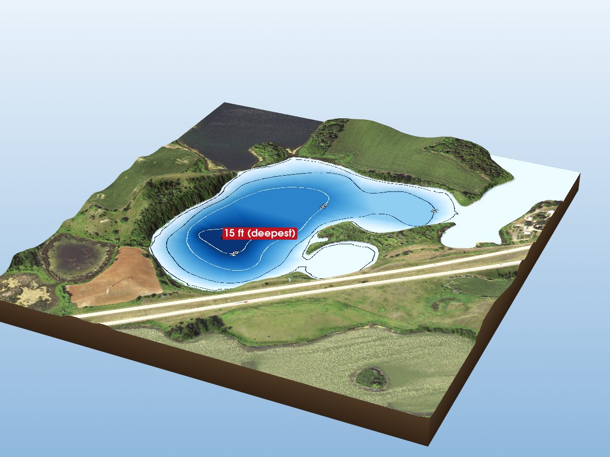 Depth map of Iverson Lake