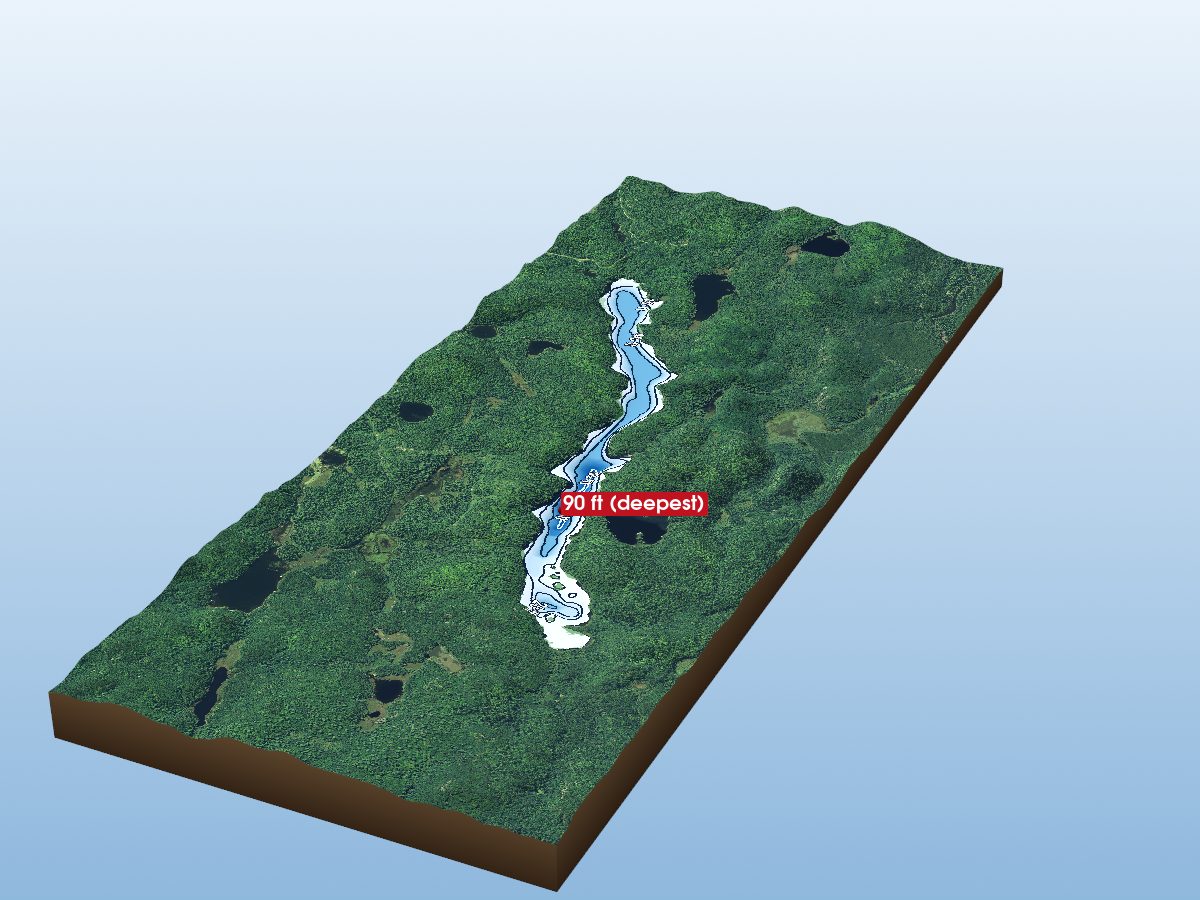 Depth map of Izaak Lake