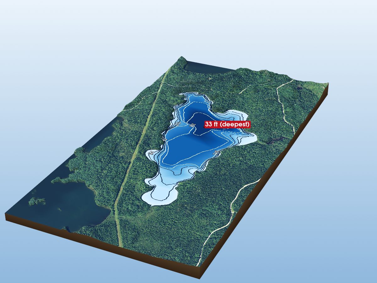 Depth map of Jackfish Lake