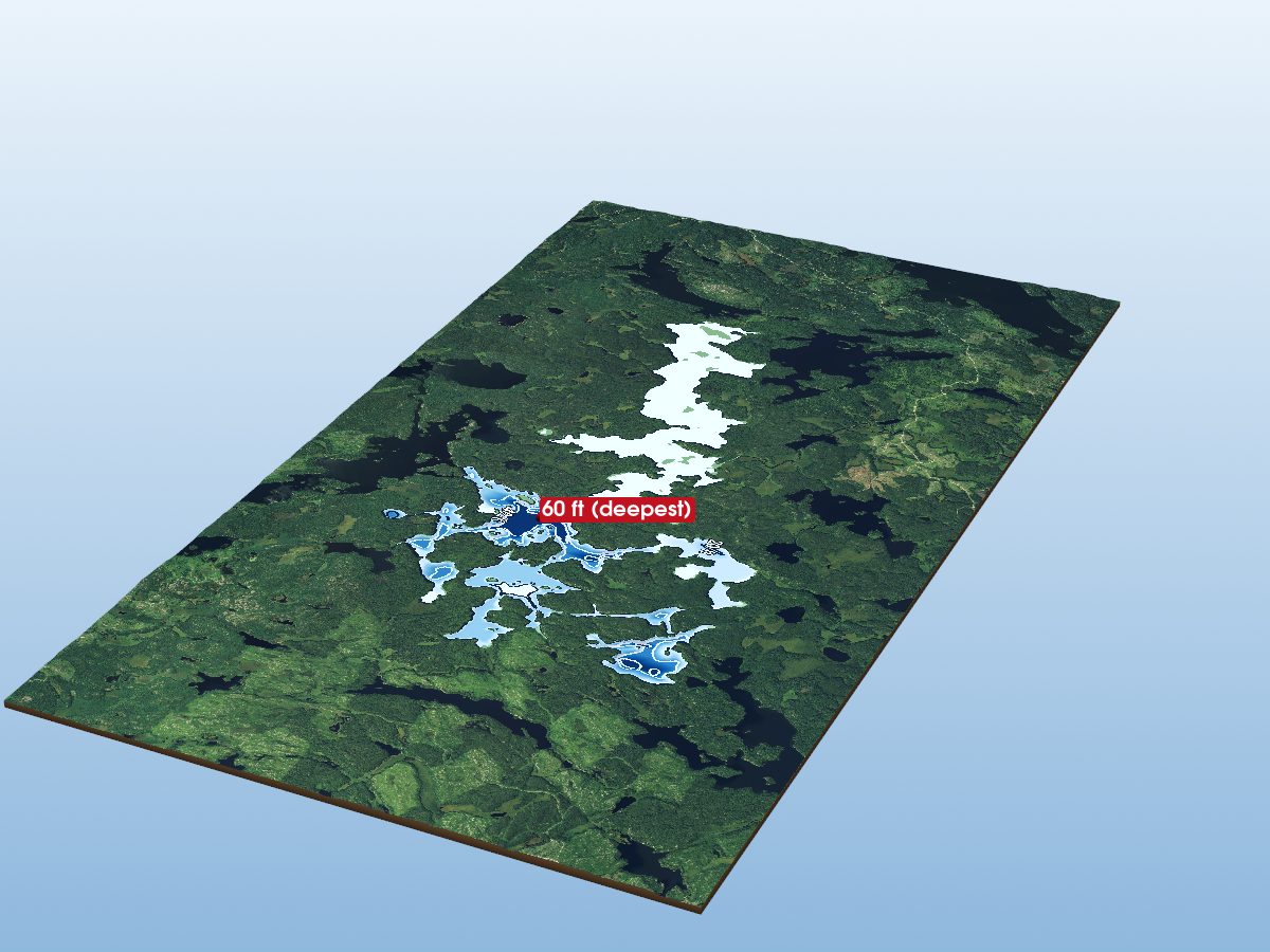 Depth map of Jackfish Lake
