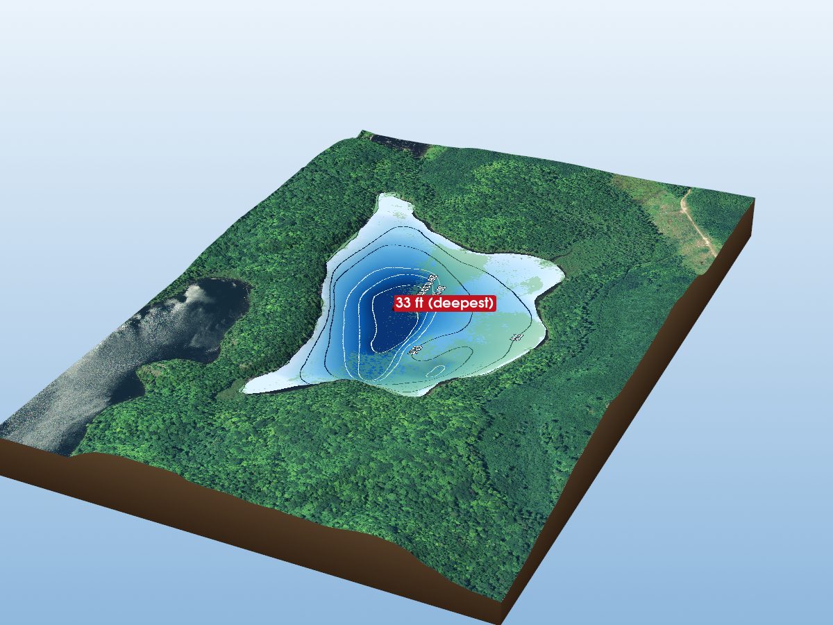 Depth map of Jackpine Lake