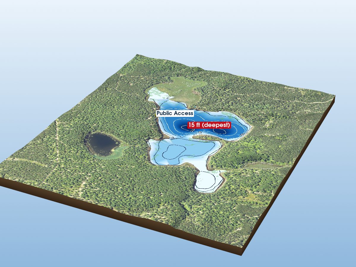 Depth map of Jackpine Lake