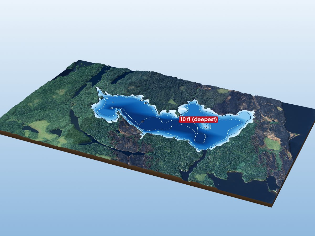 Depth map of Jackpine Lake