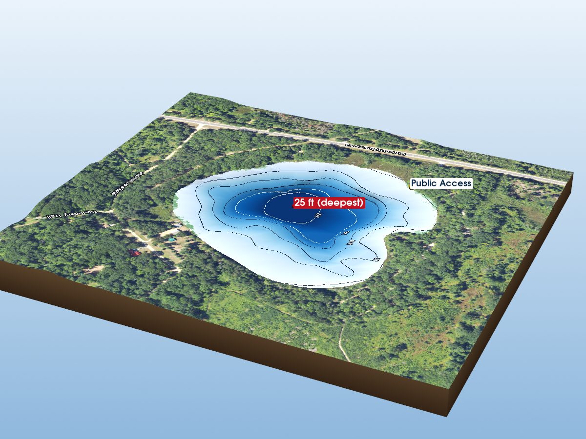 Depth map of Jackson Lake