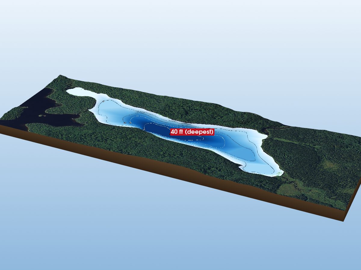 Depth map of Jackson Lake