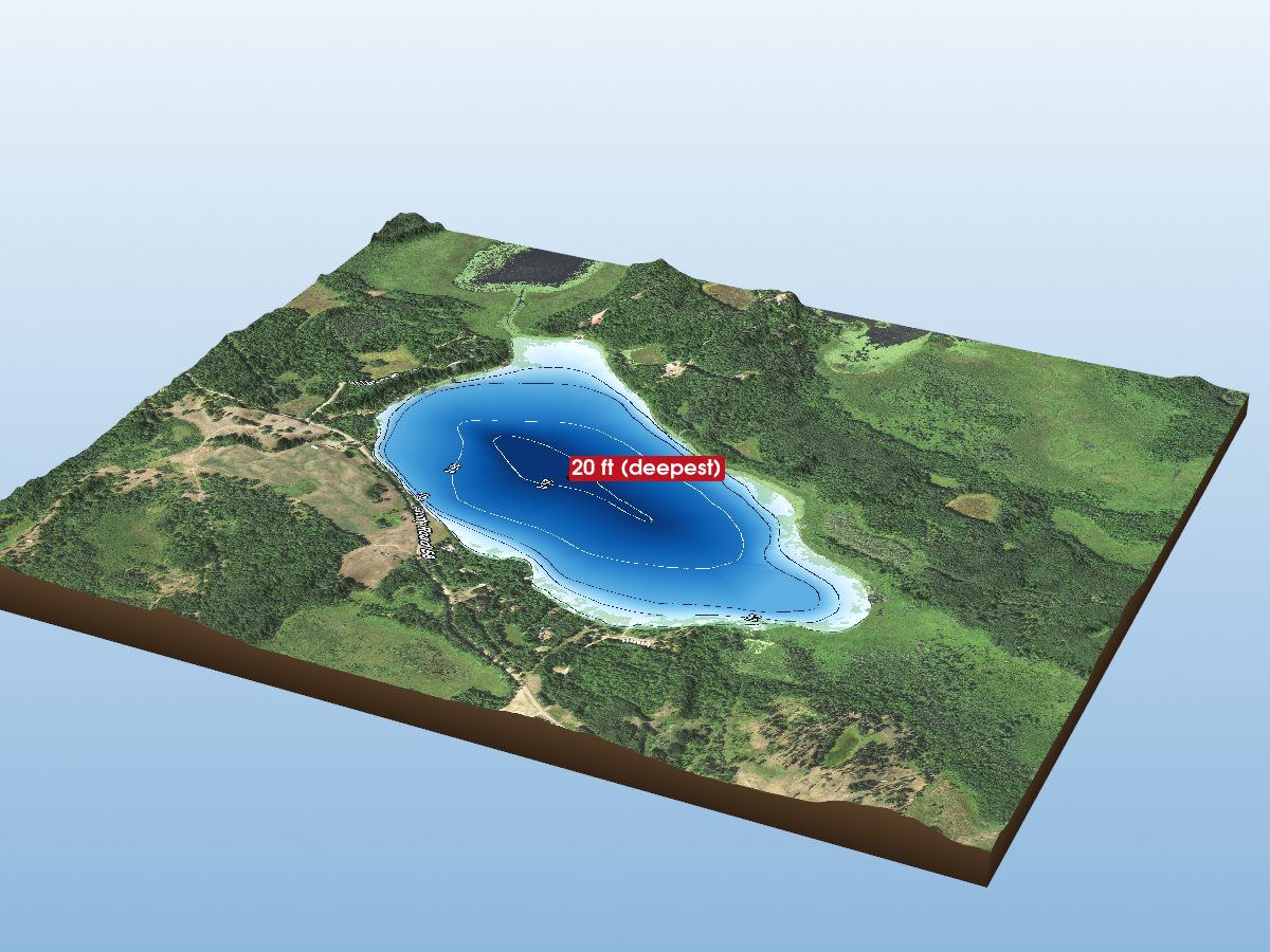Depth map of Jail Lake