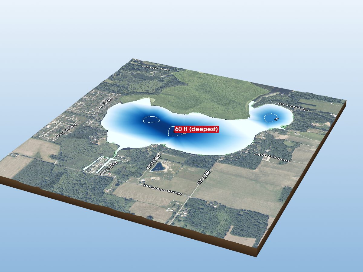 Depth map of James Lake