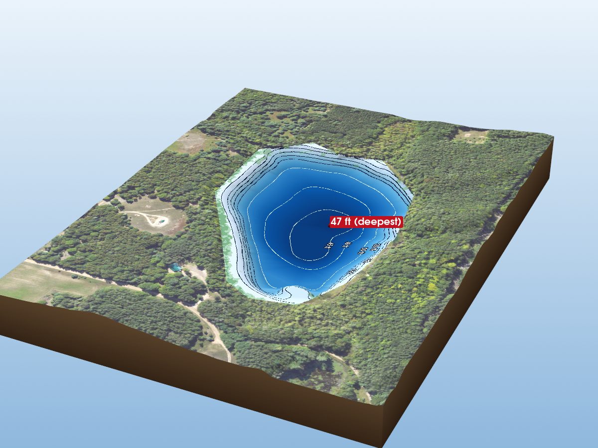 Depth map of James Lake