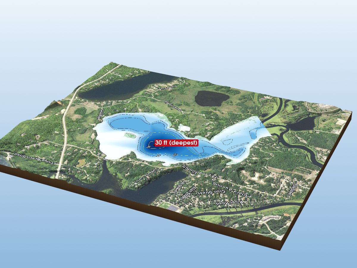 Depth map of Jay Gould Lake