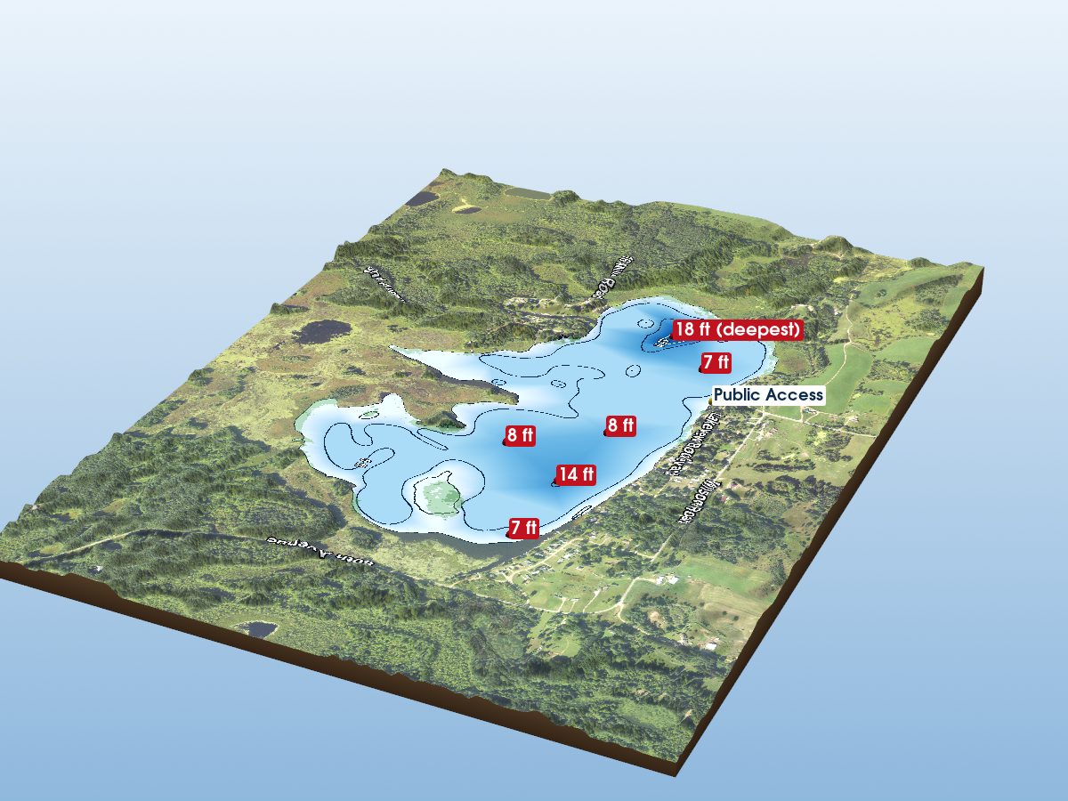 Depth map of Jehnsen Lake