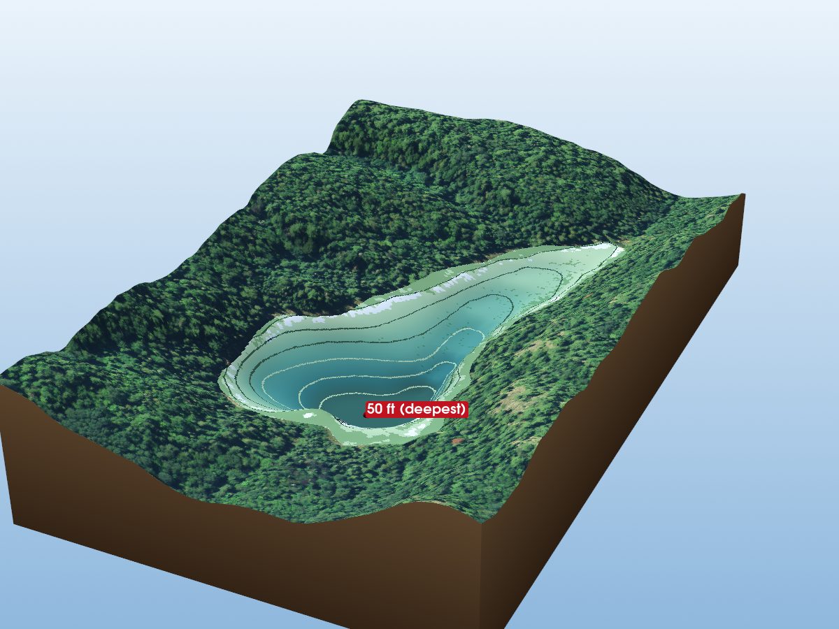 Depth map of Jellybean Lake