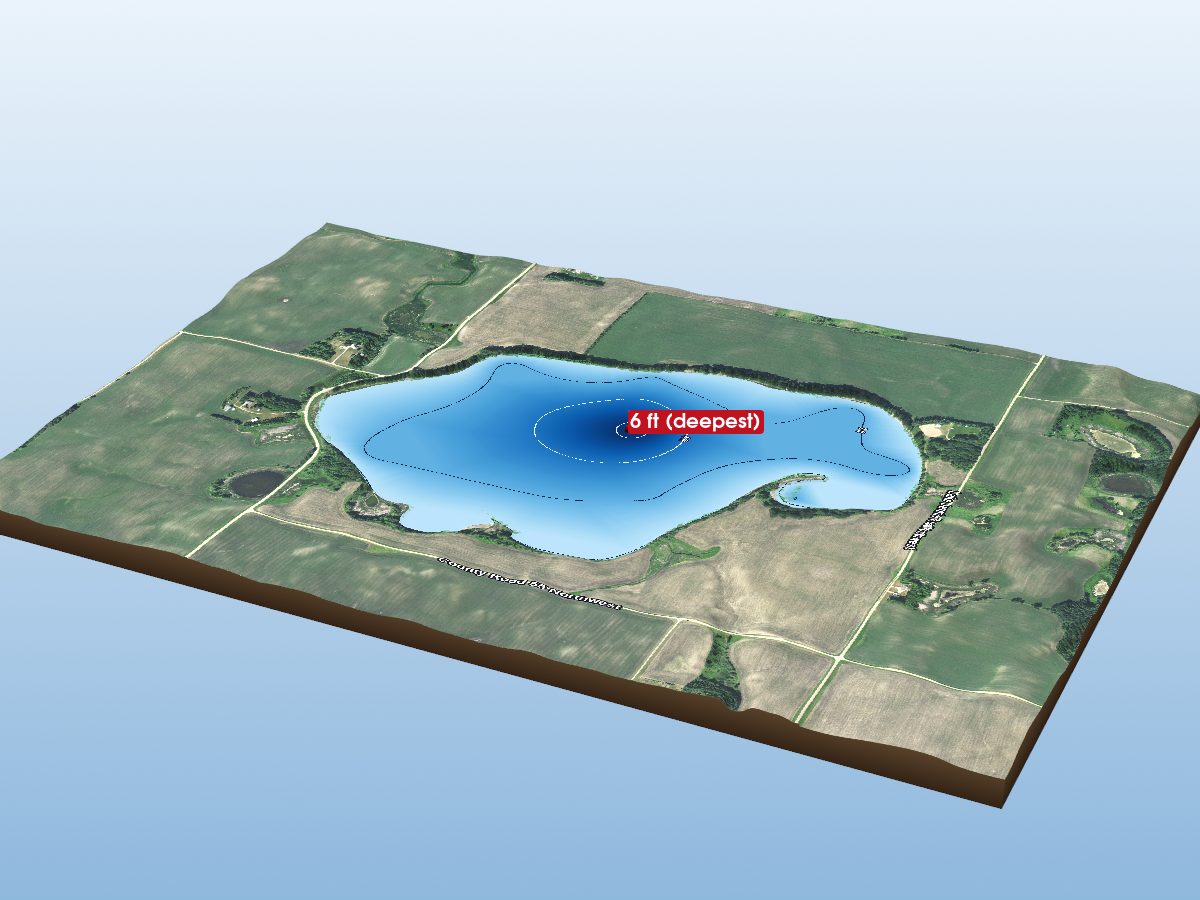 Depth map of Jennie Lake